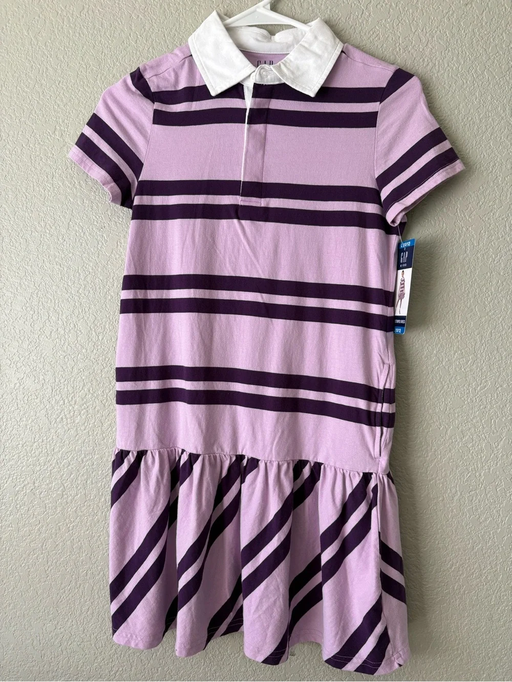 GAP Kids Pink and Purple Striped Polo Dress